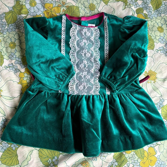 Vintage Girls 2T Velour Dress - Picture 1 of 4